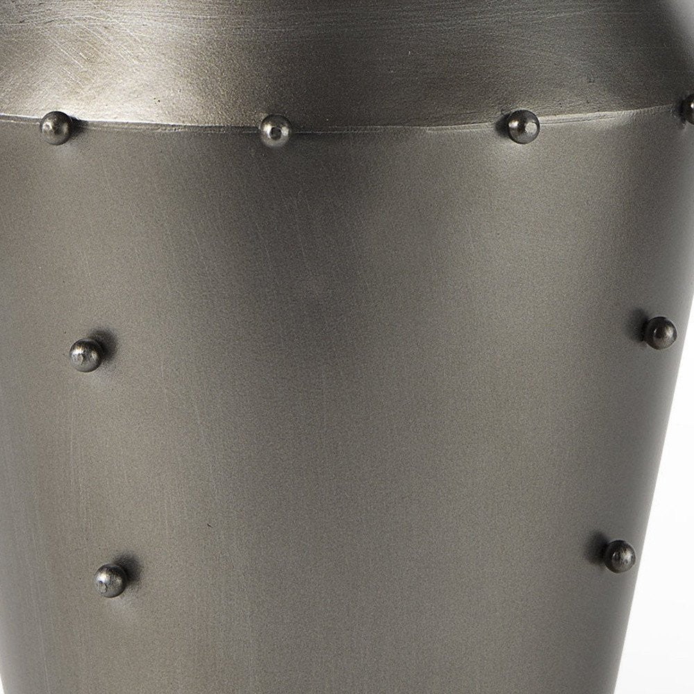 12" Gray Metal Table Vase