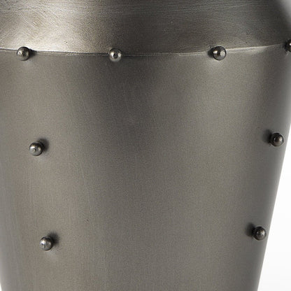 12" Gray Metal Table Vase