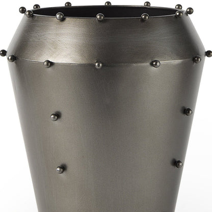 12" Gray Metal Table Vase