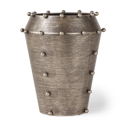 9" Silver Metal Table Vase