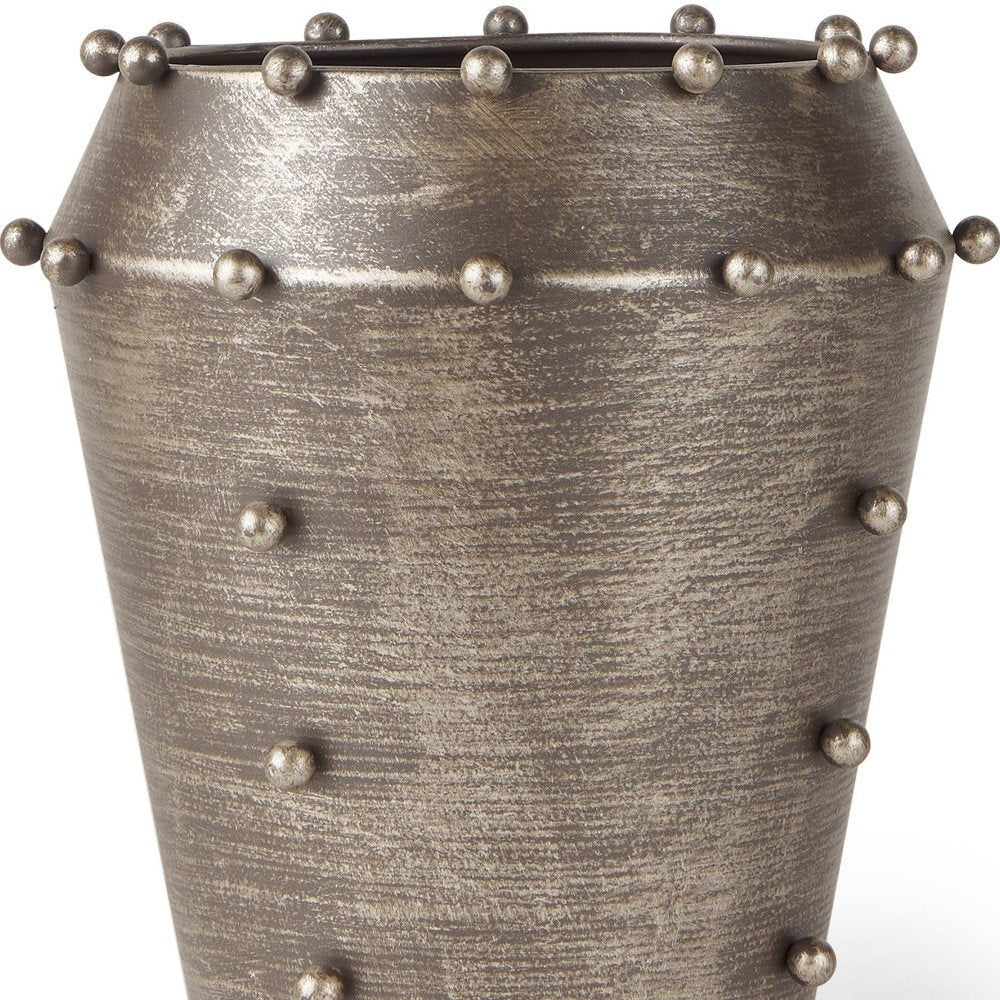 9" Silver Metal Table Vase