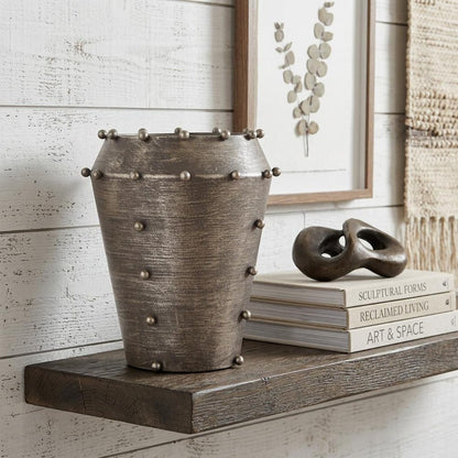 9" Silver Metal Table Vase
