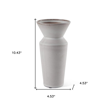 10" Cream Ceramic Table Vase