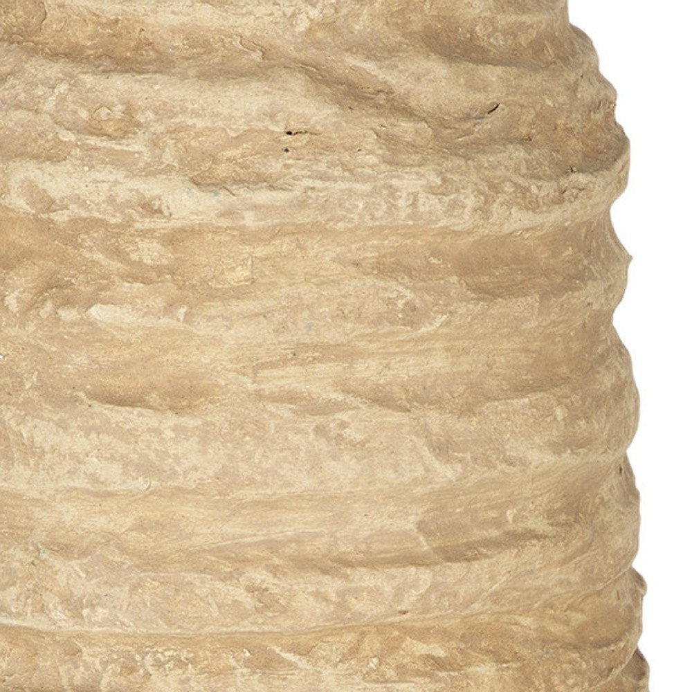 18" Beige Paper Mache Table Vase