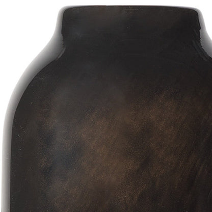12" Black And Gray Glass Cylinder Table Vase