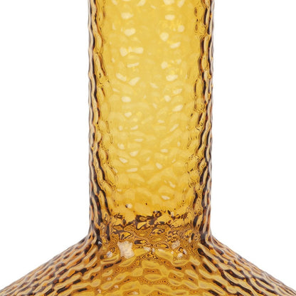 12-inch amber glass faceted table vase