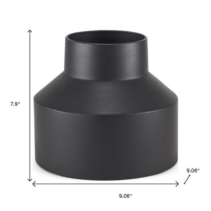 8" Black Tulip Metal Table Vase