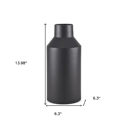 14" Black Metal Table Vase