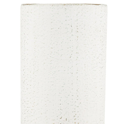 19" Off White And Gold Metal Cylinder Table Vase