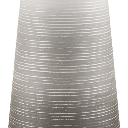 20" gray & white ombre metal table vase