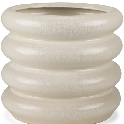 12" Cream Cylinder Ceramic Table Vase