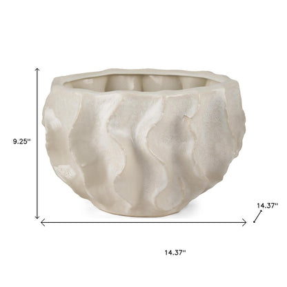 9" Cream Sculptural Ceramic Table Vase
