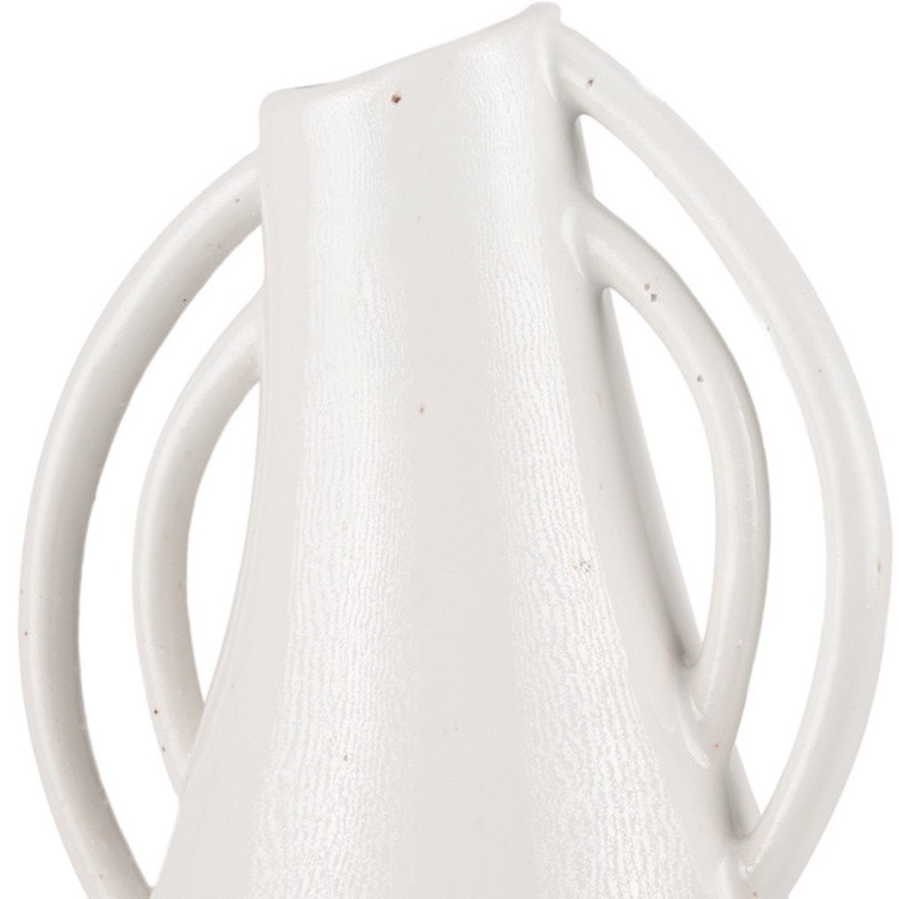 14" Off White Speckle Ceramic Amphora Table Vase