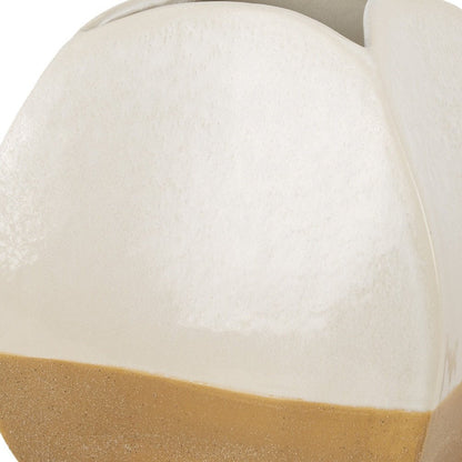 10" Beige And Cream Color Block Ceramic Table Vase