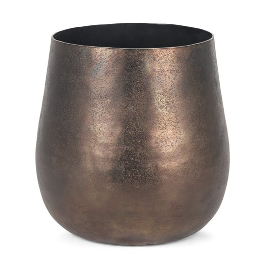 9" Antiqued Brass Aluminum Table Vase