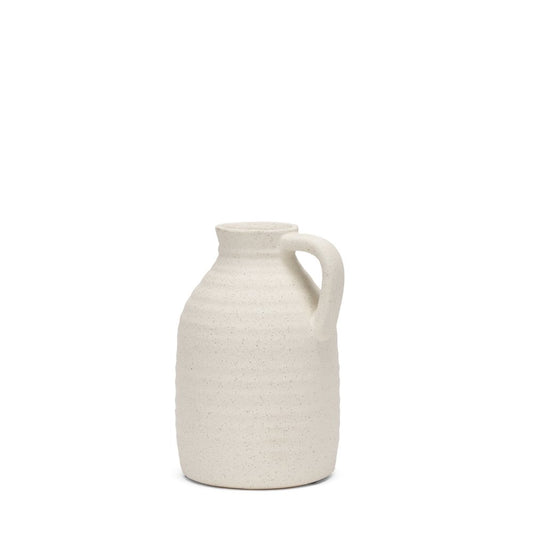 9" Off White Ceramic Jug Table Vase
