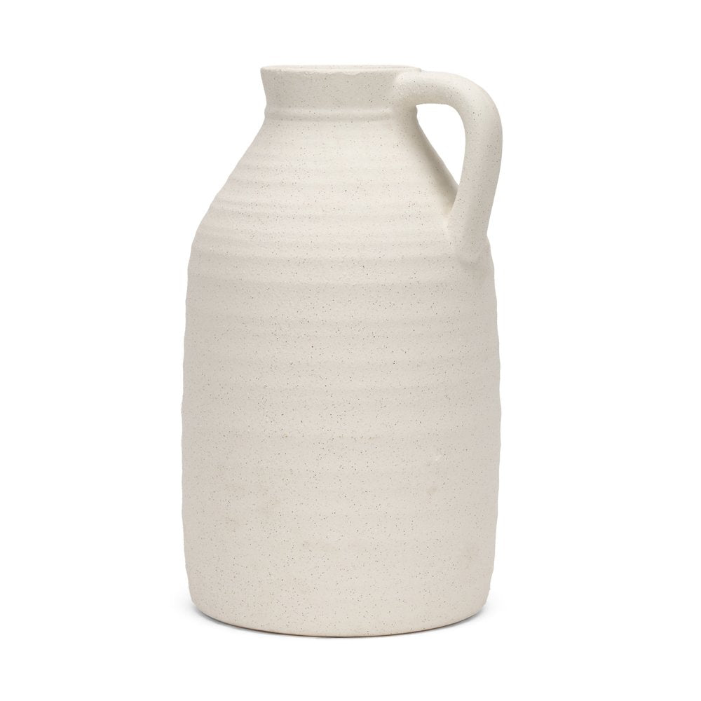 15" Off White Ceramic Jug Table Vase