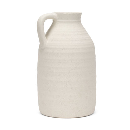 15" Off White Ceramic Jug Table Vase