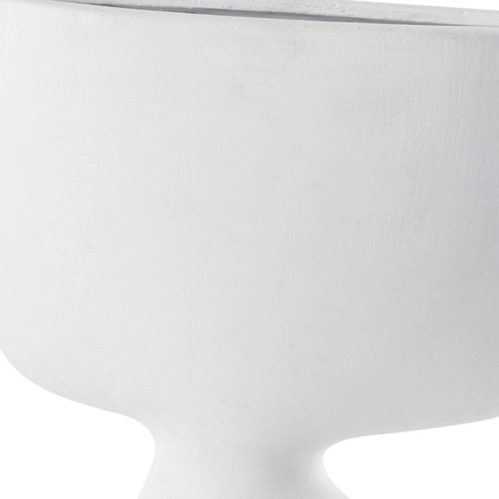 12" White Ceramic Sculptural Table Vase