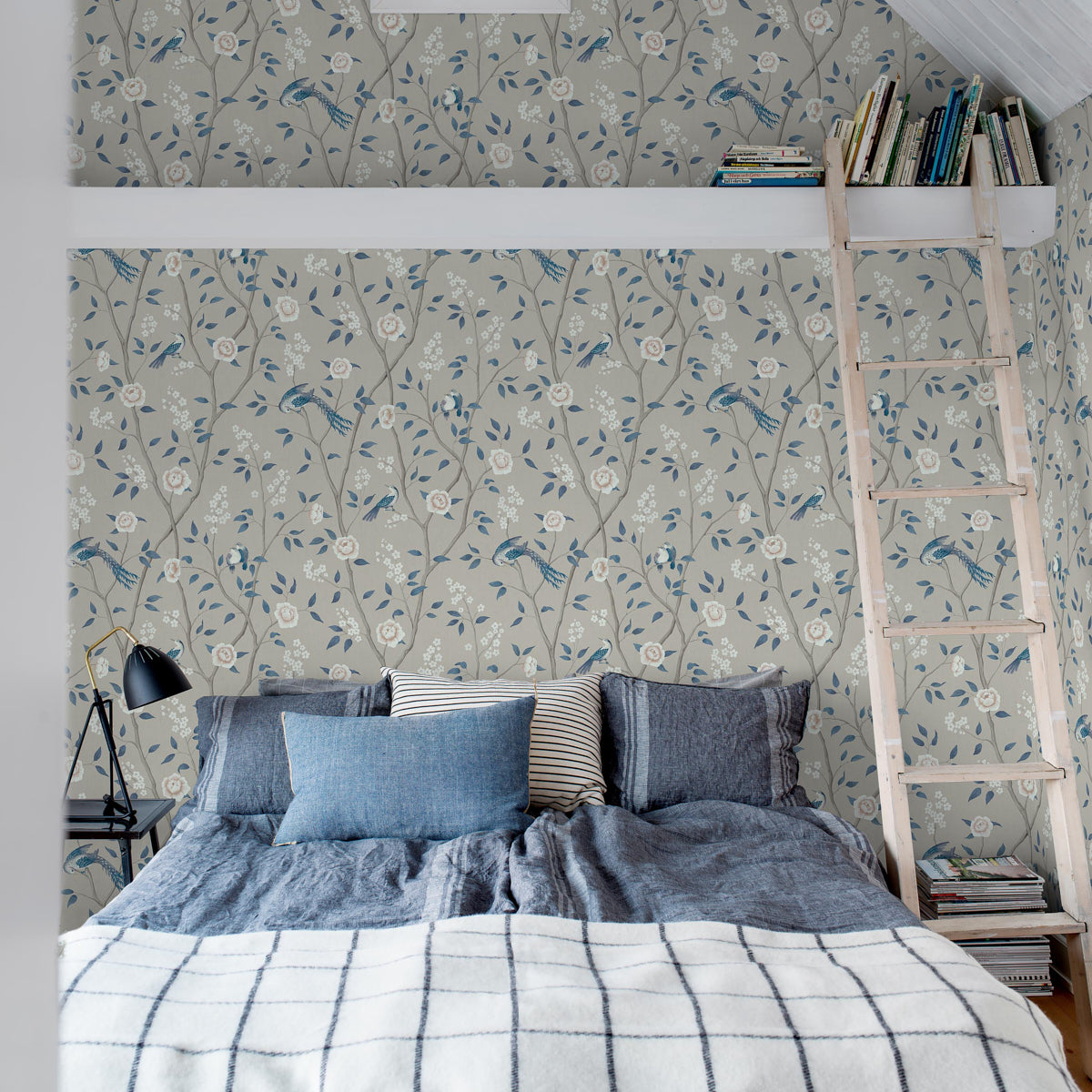 SCHUMACHER  Borastapeter PARADISE BIRDS   TURQUOISE SHIMMER   - 6143