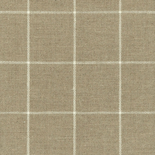 SCHUMACHER FABRIC  NATURALS/PLAINS GLENARIFF LINEN CHECK   NATURAL   - 62110