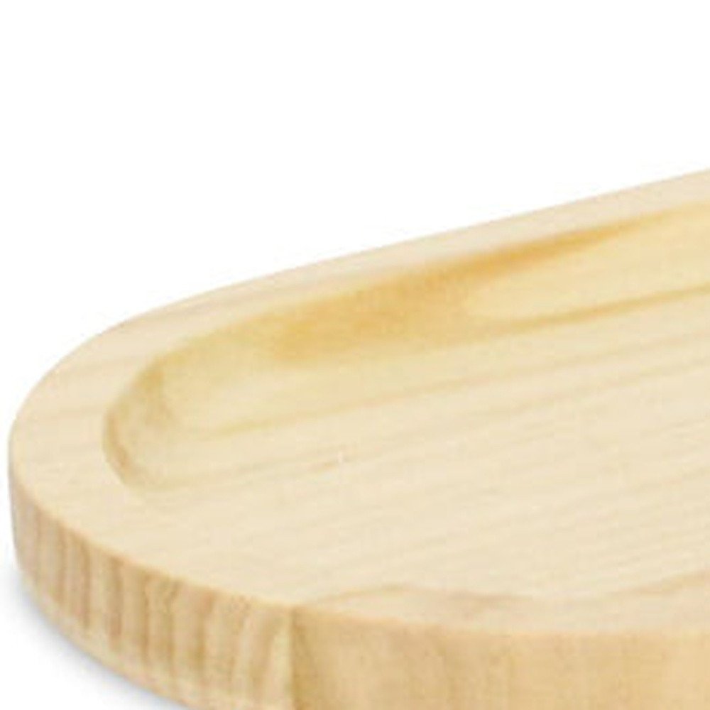 12" Natural Solid Wood Handmade Oval Vanity Tray