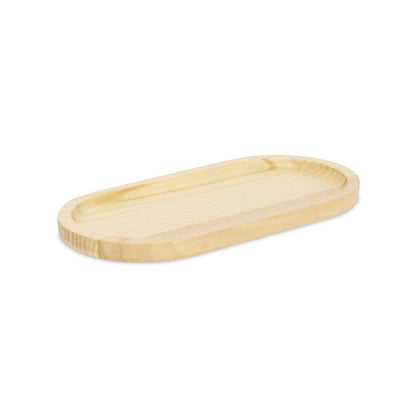 12" Natural Solid Wood Handmade Oval Vanity Tray