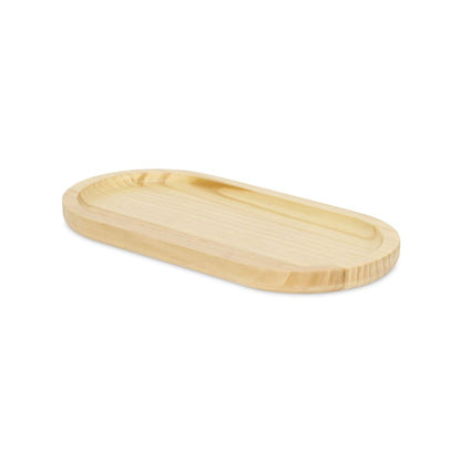 12" Natural Solid Wood Handmade Oval Vanity Tray