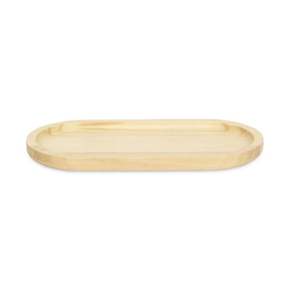 12" Natural Solid Wood Handmade Oval Vanity Tray