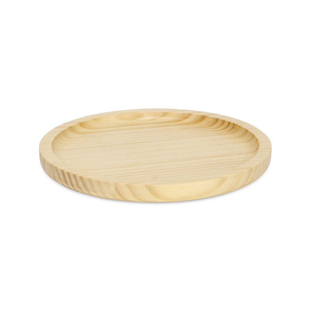 9" Natural Solid Wood Handmade Round Vanity Tray