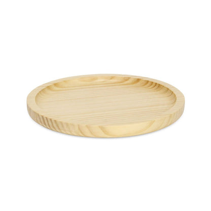 9" Natural Solid Wood Handmade Round Vanity Tray