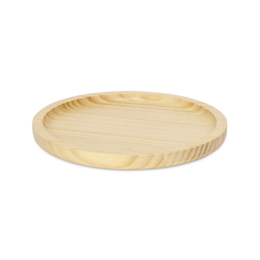 9" Natural Solid Wood Handmade Round Vanity Tray