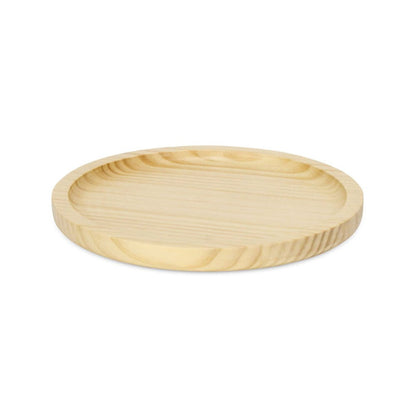 9" Natural Solid Wood Handmade Round Vanity Tray