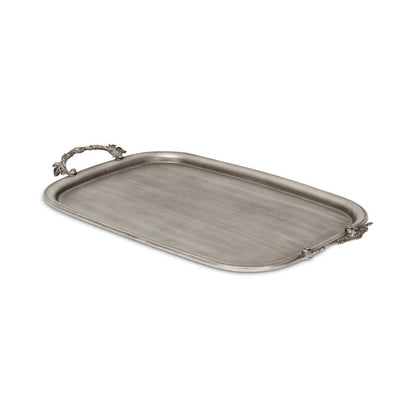 19" Silver Cast Iron Handmade Vanity Tray With Handles