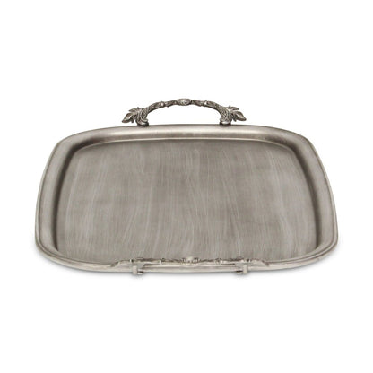 19" Silver Cast Iron Handmade Vanity Tray With Handles