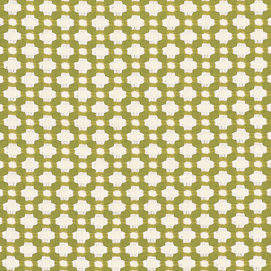 SCHUMACHER  ESSENTIALS: SMALL-SCALE UPHOLSTERY BETWIXT PATTERNED WOVENS PATTERNED WOVENS GRASS/IVORY   - 62614