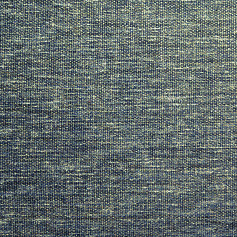 Peacock blue heathered woven fabric close-up with a fine speckled weave.