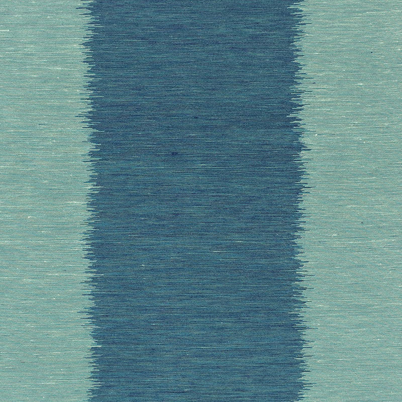 Indigo central vertical stripe with teal gradient borders on a teal-green field; modern textile pattern for fabric