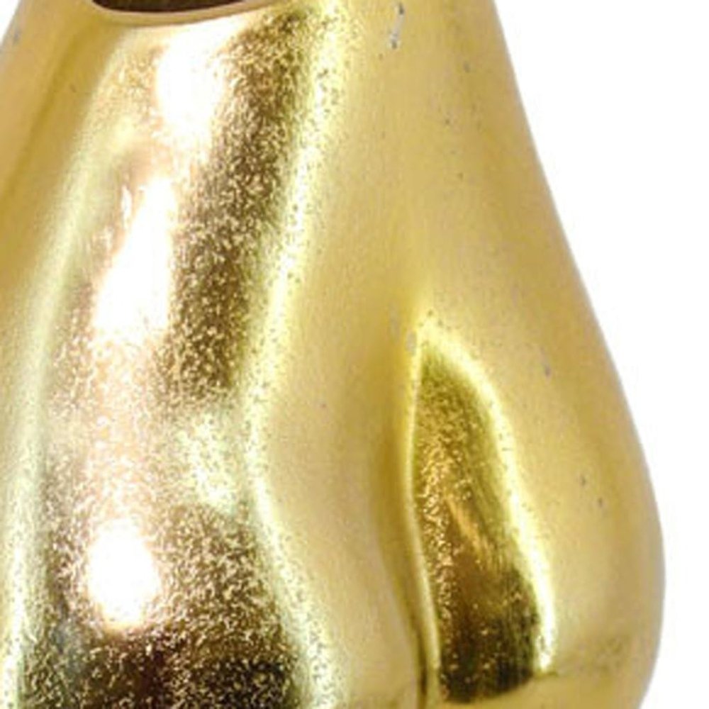 14" Gold Cast Aluminum Female Form Table Vase