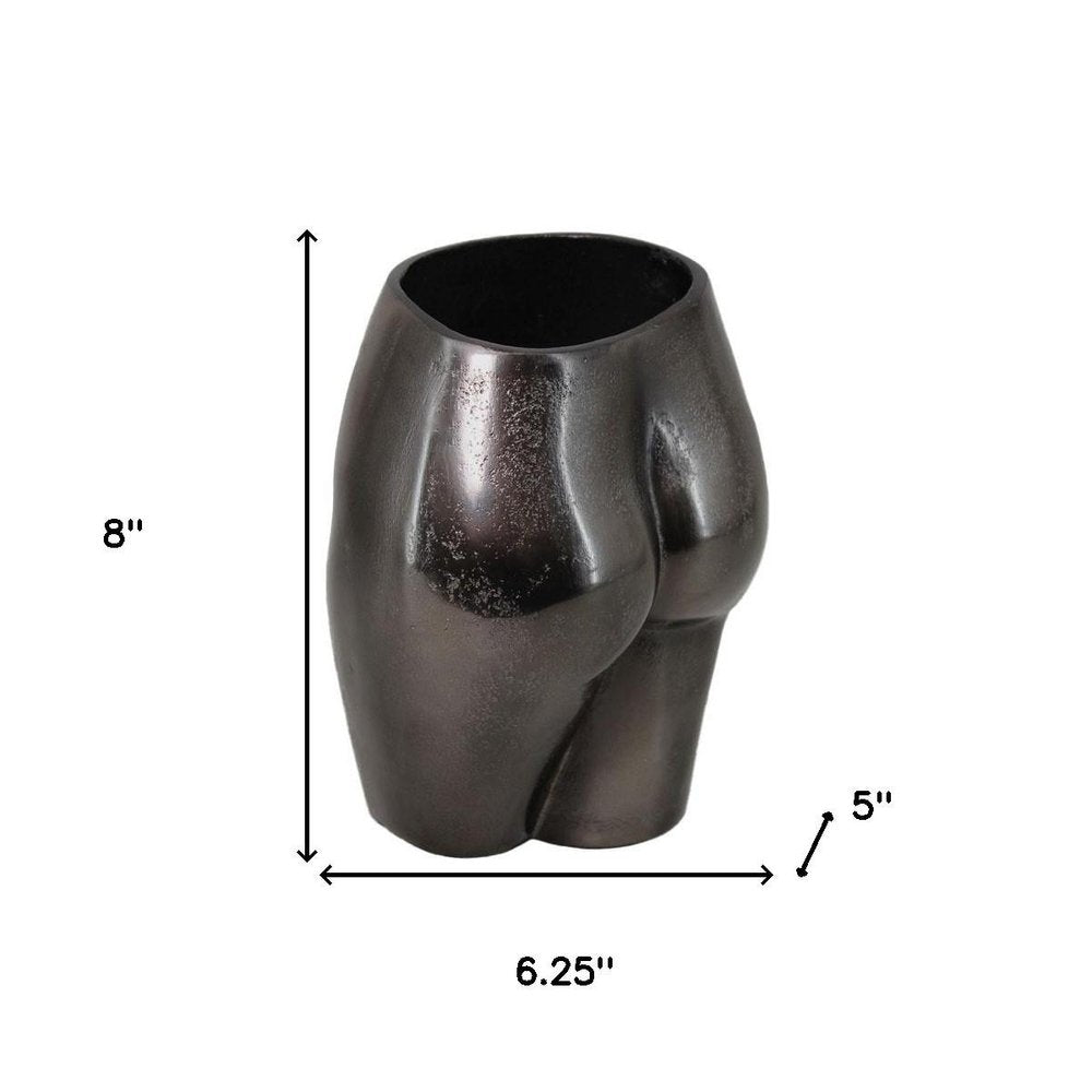 8" Antiqued Bronze Cast Aluminum Female Form Table Vase