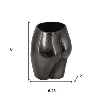 8" Antiqued Bronze Cast Aluminum Female Form Table Vase