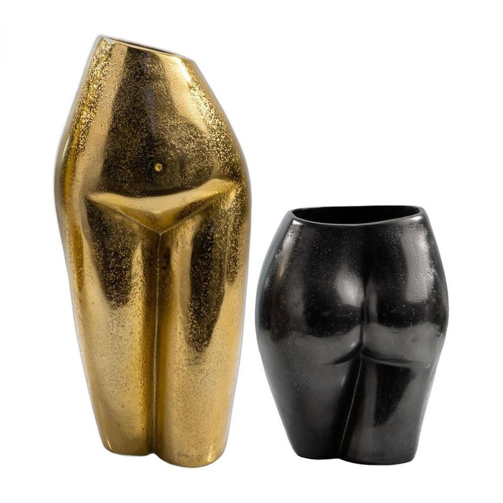 8" Antiqued Bronze Cast Aluminum Female Form Table Vase