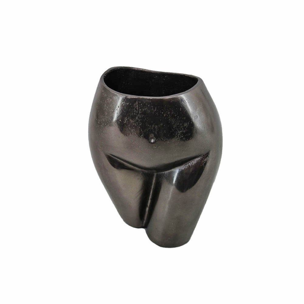 8" Antiqued Bronze Cast Aluminum Female Form Table Vase