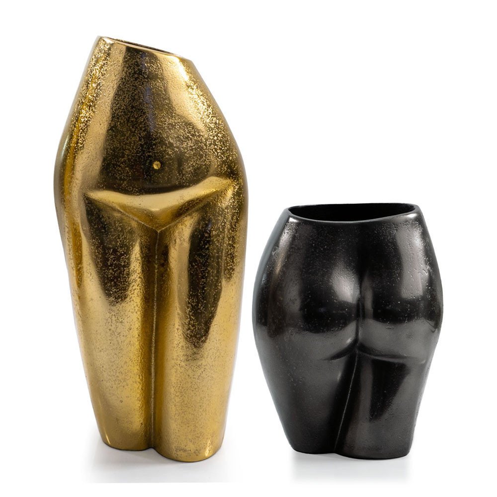 8" Antiqued Bronze Cast Aluminum Female Form Table Vase