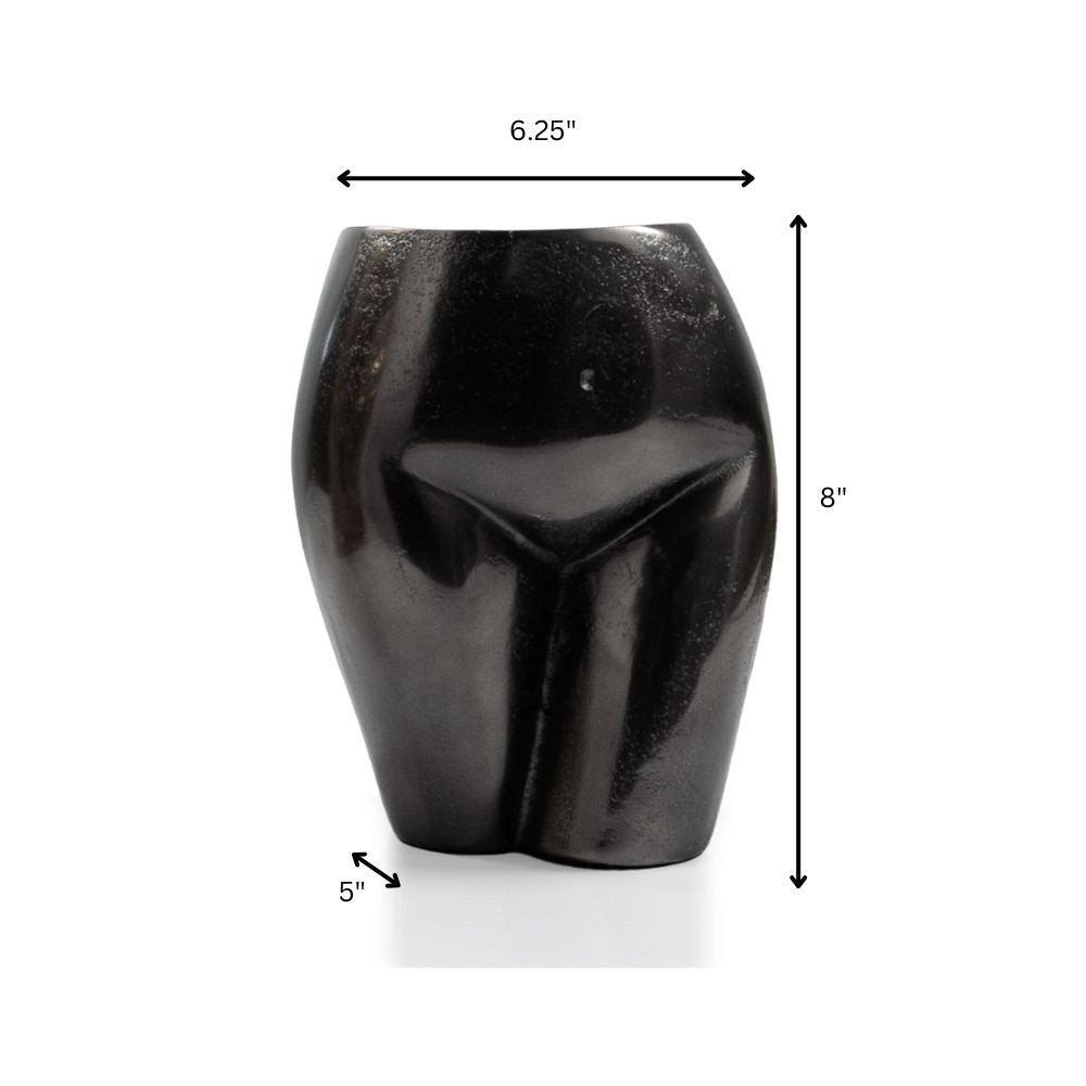 8" Antiqued Bronze Cast Aluminum Female Form Table Vase