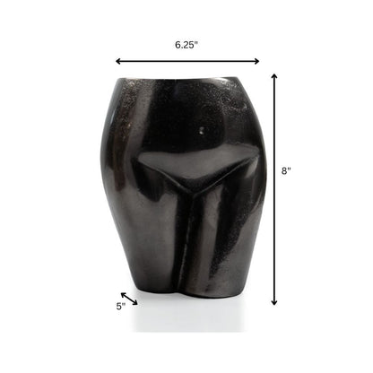 8" Antiqued Bronze Cast Aluminum Female Form Table Vase