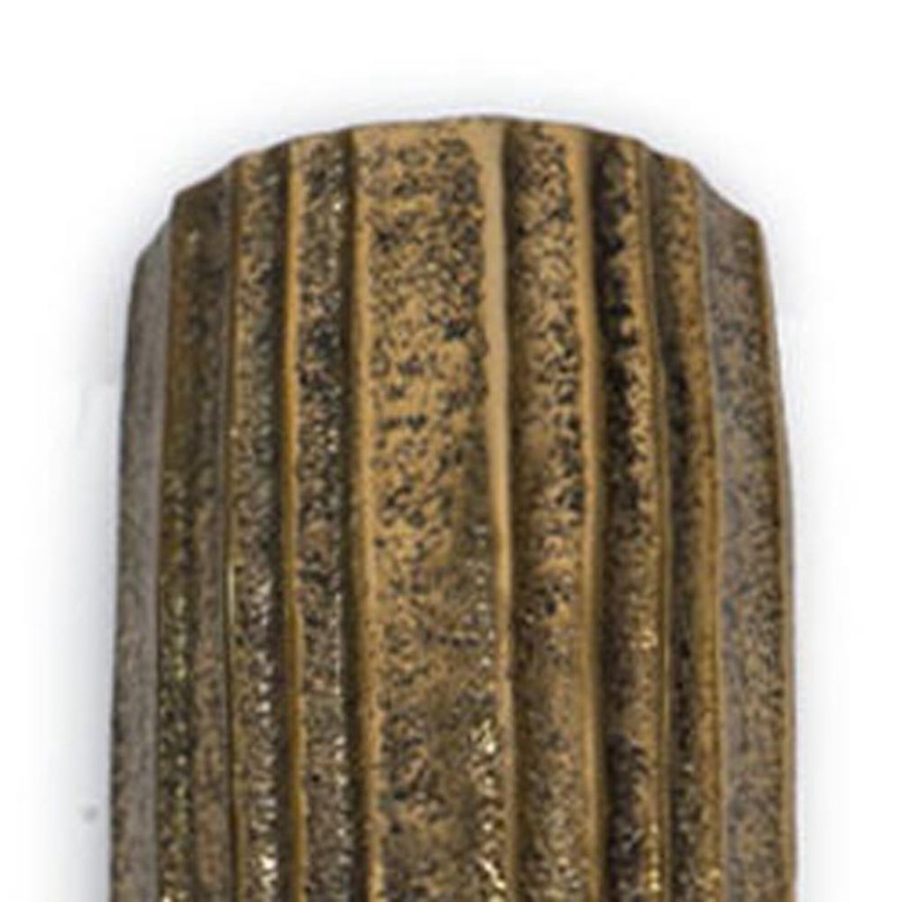 18" Antiqued Gold Ribbed Aluminum Wall Vase