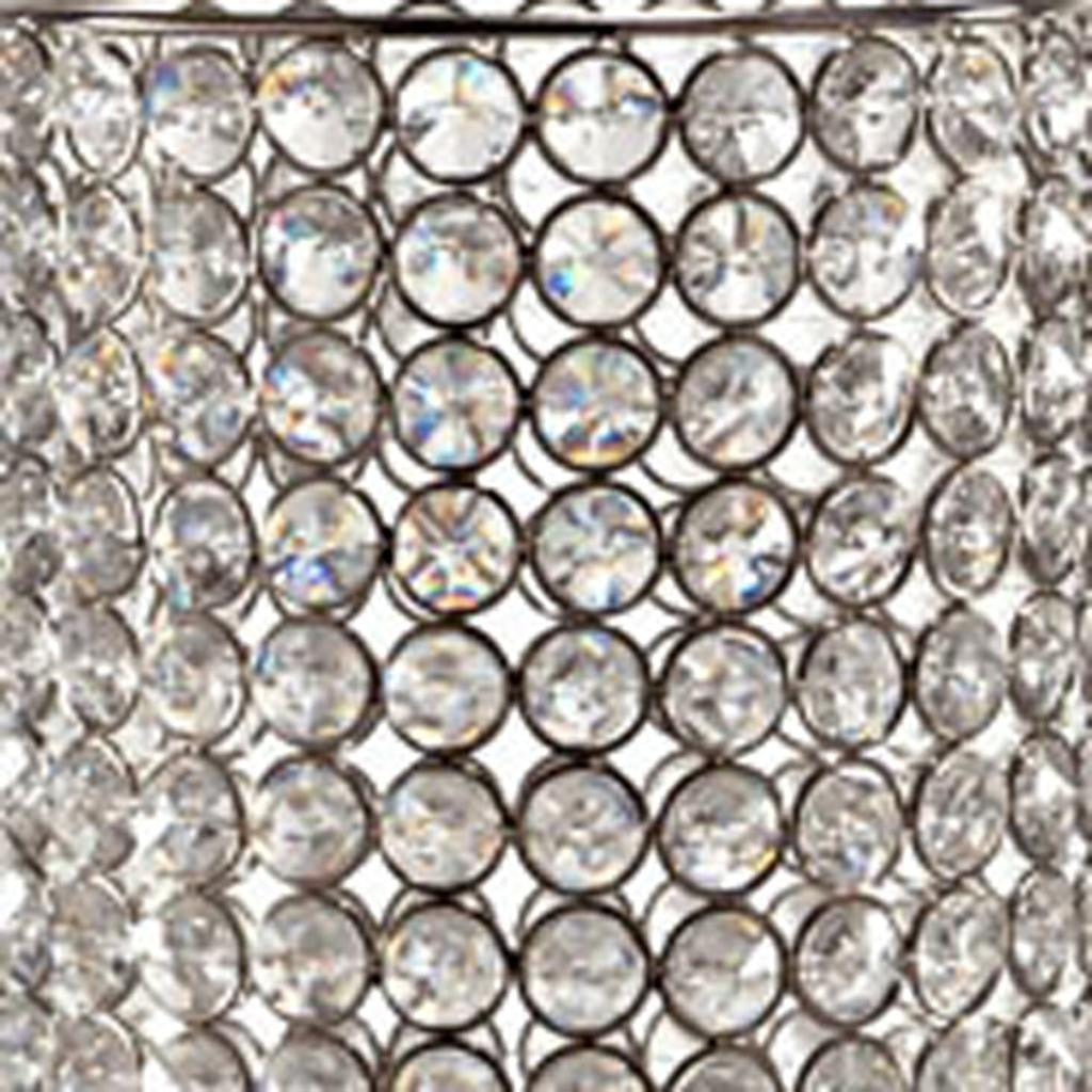 21" Clear And Silver Faux Crystal And Metal Table Vase