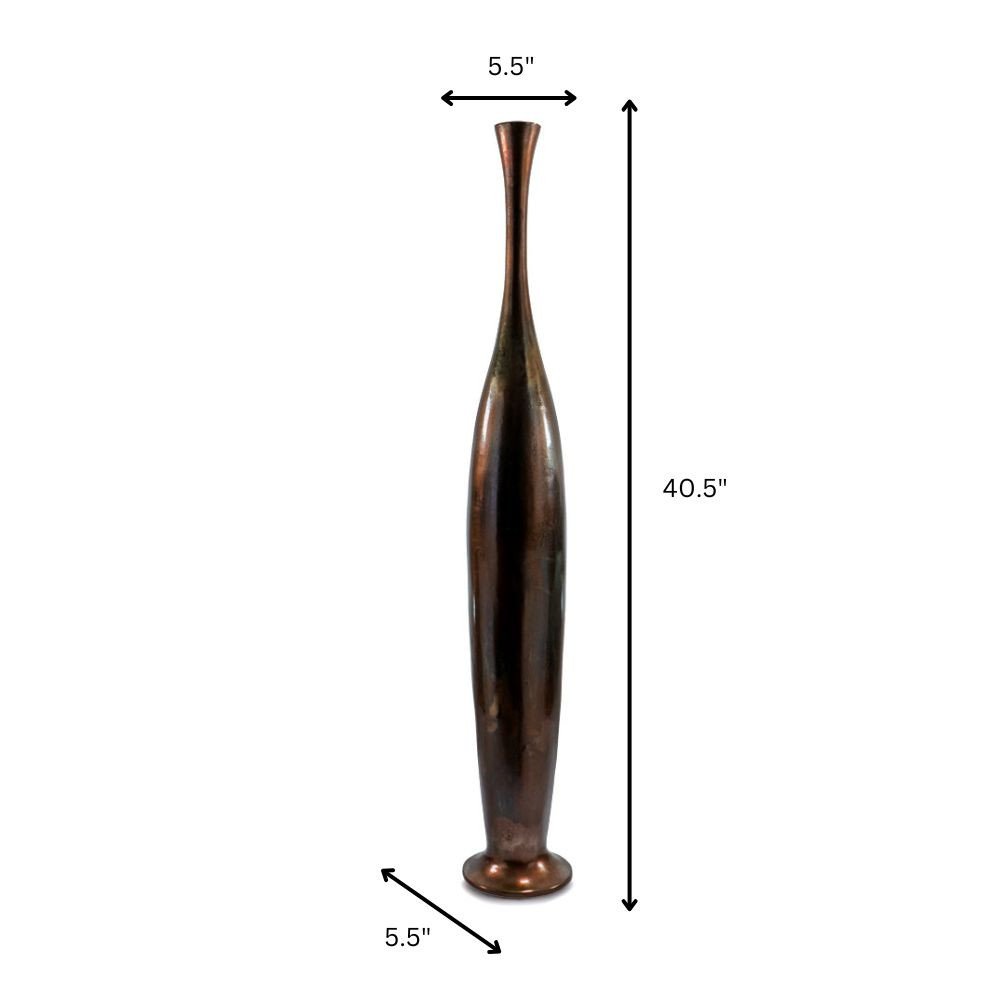 41" Burnished Brown Aluminum Floor Vase
