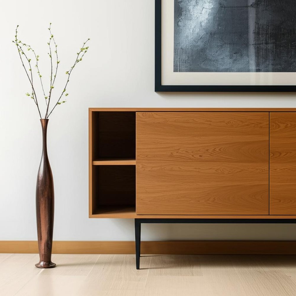 41" Burnished Brown Aluminum Floor Vase